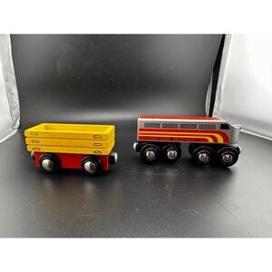 Wooden Railway Thomas Brio Compatible Train Engine Cargo Car